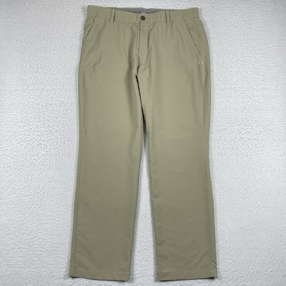 Under Armour Pants Mens 38x32 Beige Golfer‎ Active Travel Casual Workwear Preppy